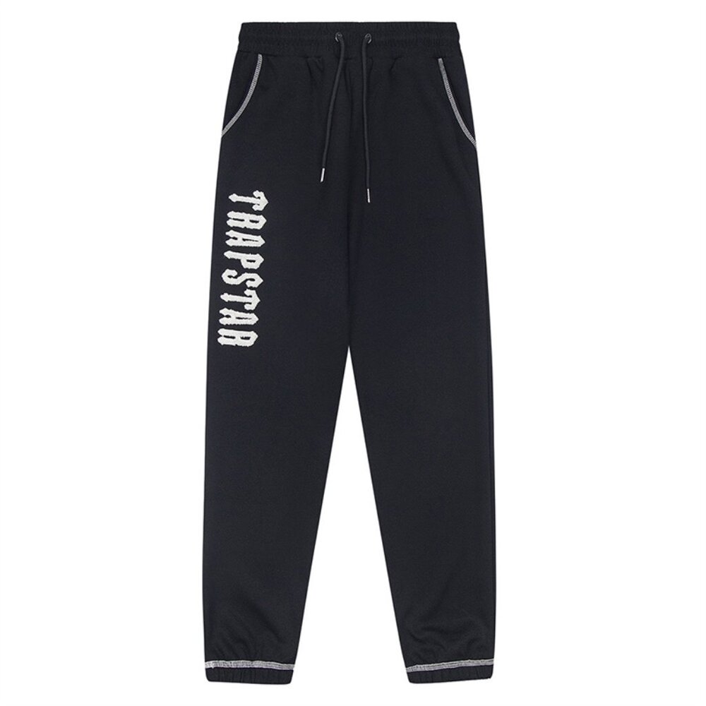 Trapstar Black Cuffed Sweatpants With Lettering Print